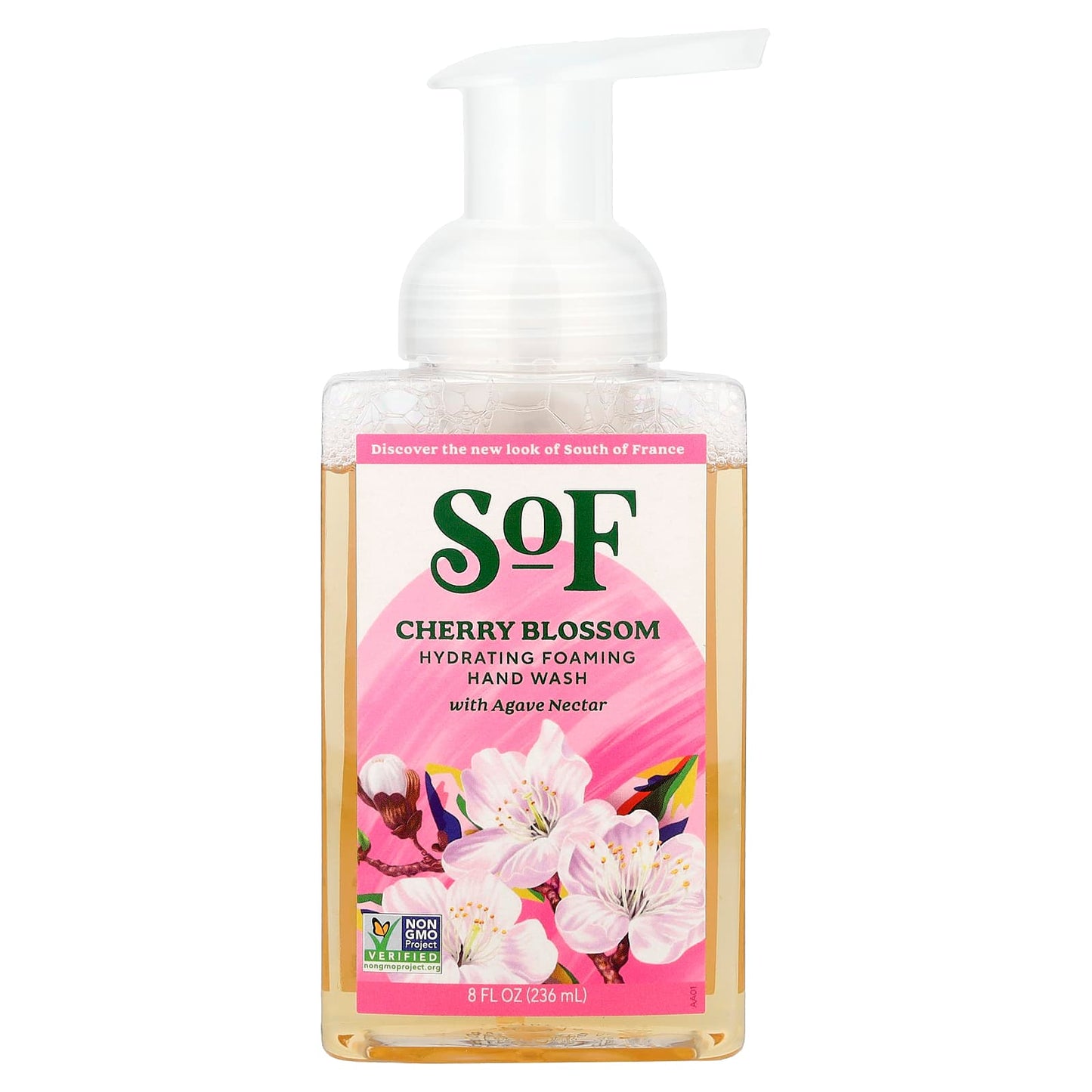 SoF, Hydrating Foaming Hand Wash with Agave Nectar, Cherry Blossom, 8 fl oz (236 ml) - Image 1