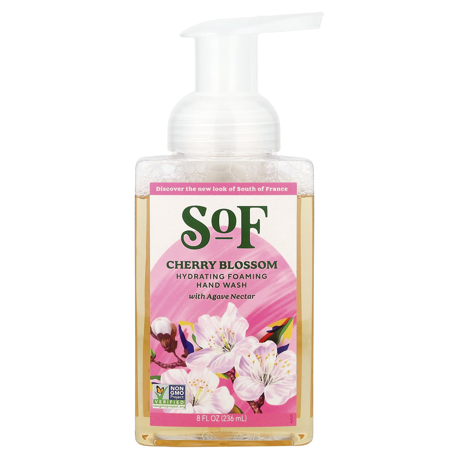 SoF, Hydrating Foaming Hand Wash with Agave Nectar, Cherry Blossom, 8 fl oz (236 ml) - Image 1