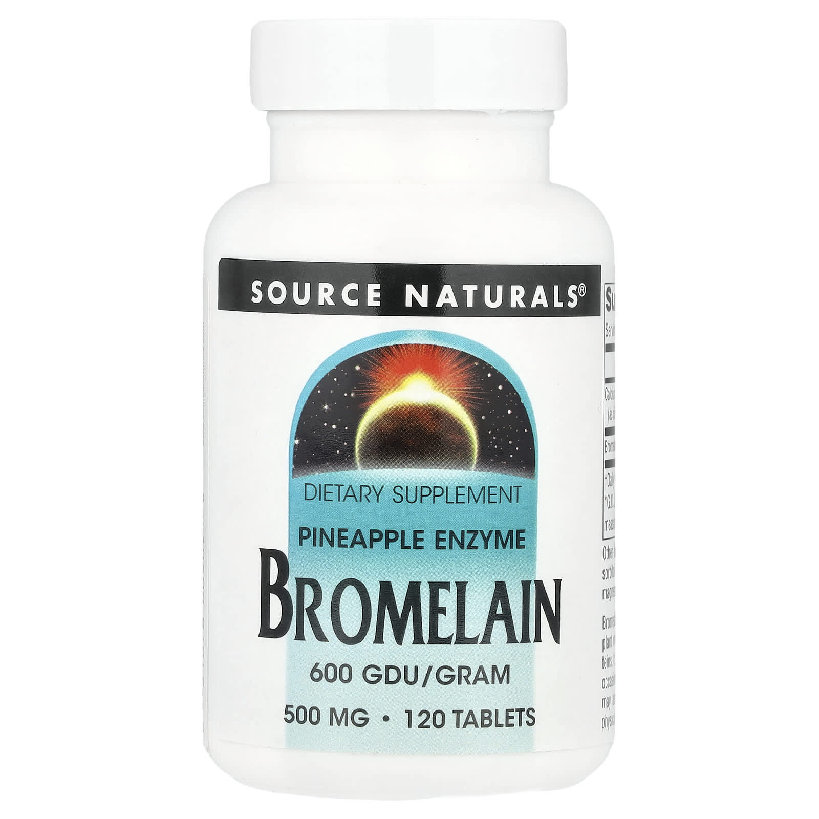 Source Naturals, Bromelain 600 GDU/g, 120 Tablets - Image 1