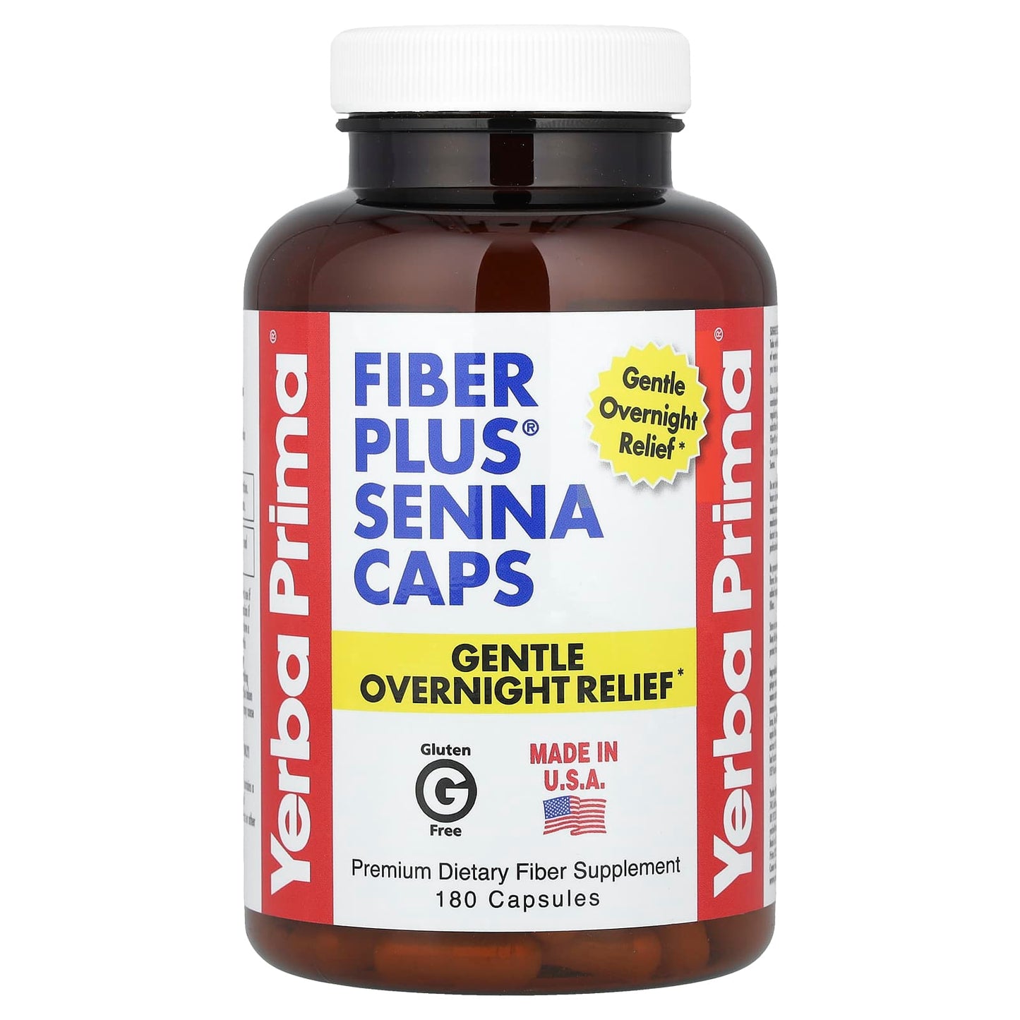 Yerba Prima, Fiber Plus® Senna Caps, 180 Capsules - Image 1
