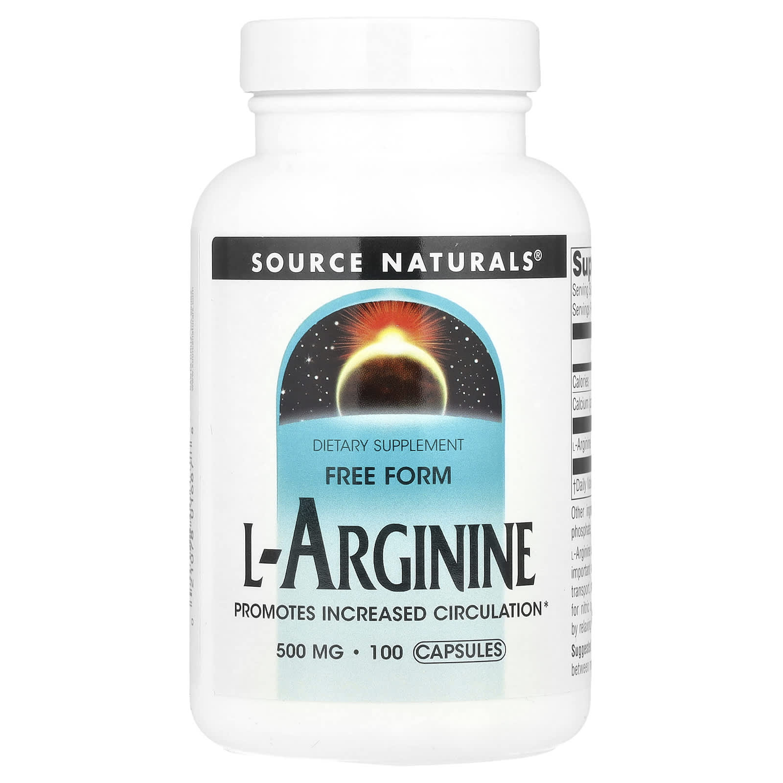 Source Naturals, L-Arginine, Free Form, 100 Capsules - Image 1