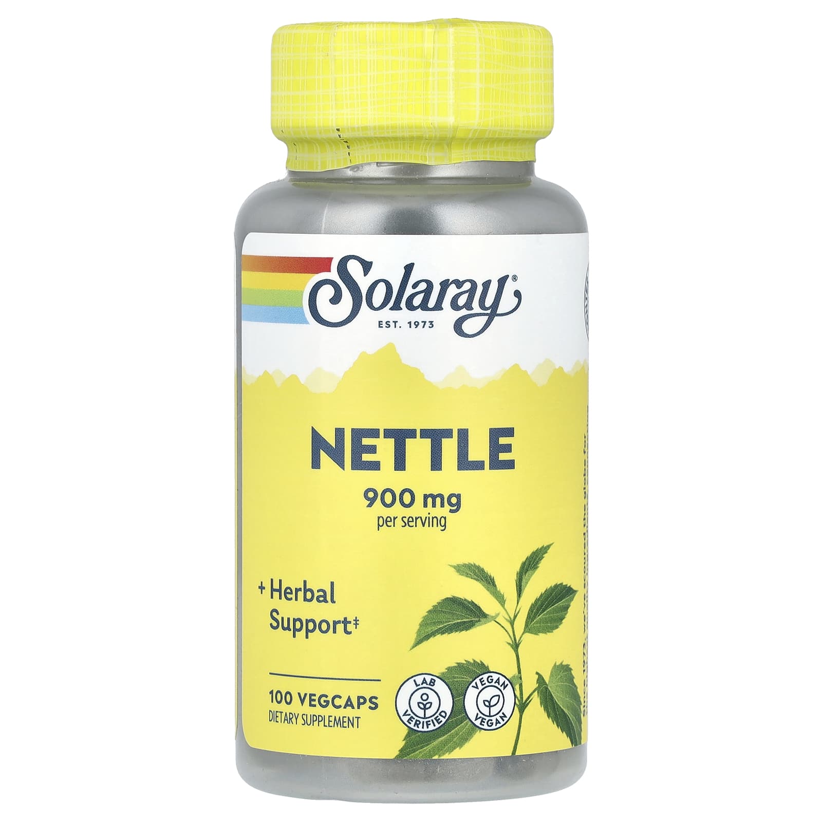 Solaray, Nettle, 100 VegCaps (450 mg Per Capsule) - Image 1