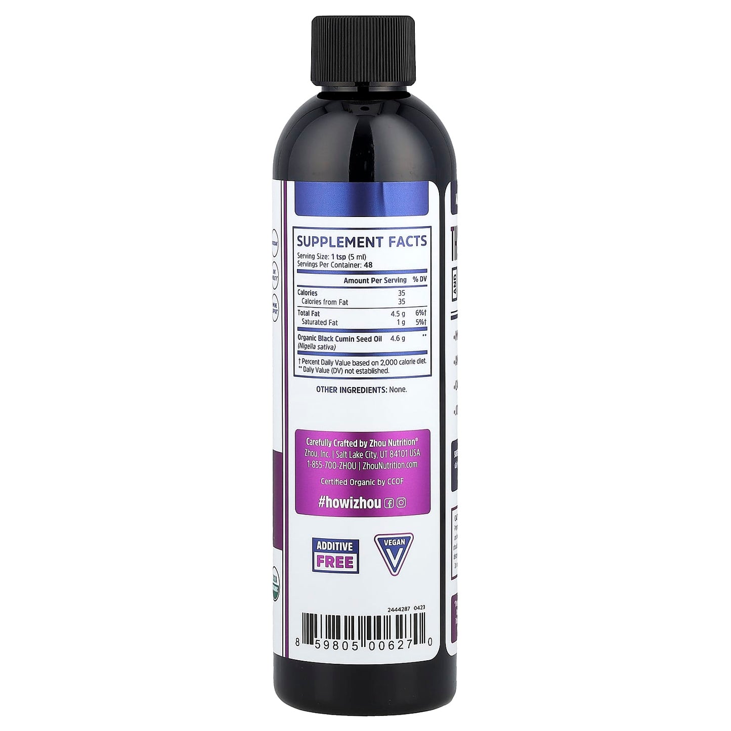Zhou Nutrition, Organic Black Seed Oil, Cold Pressed, 8 fl oz (240 ml) - Image 2