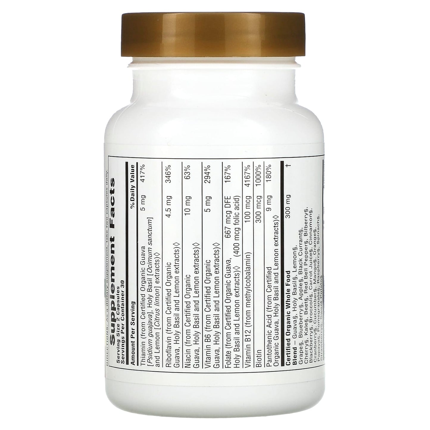 NaturesPlus, Source of Life Garden, Organic B-Complex, 60 Vegan Capsules - Image 2