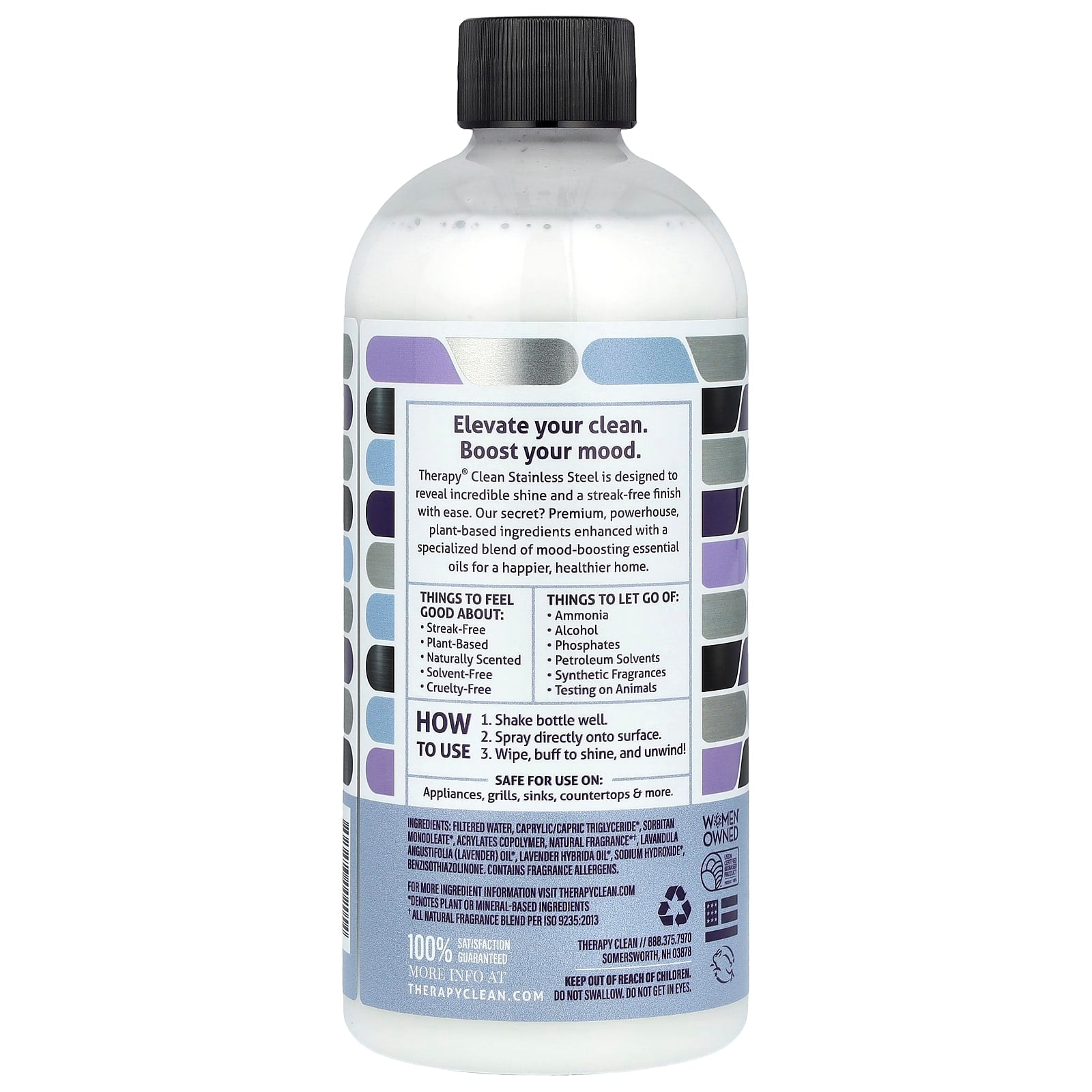 Therapy Clean, Stainless Steel, Cleaner & Polish, Fresh Lavender , 16 fl oz (473 ml) - Image 2
