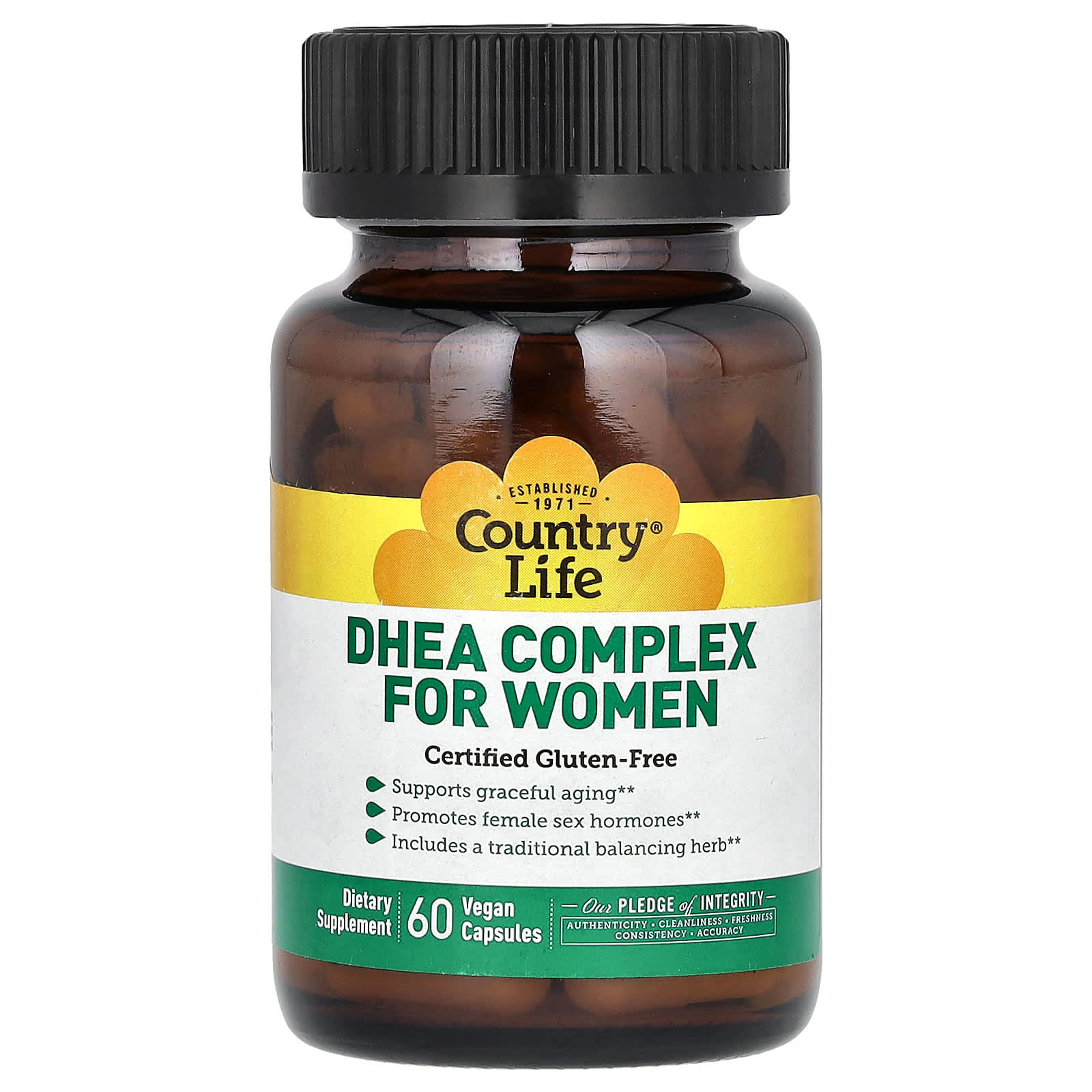 Country Life DHEA Complex for Women - 60 Vegan Capsules | Supports Hormone Balance - Image 1