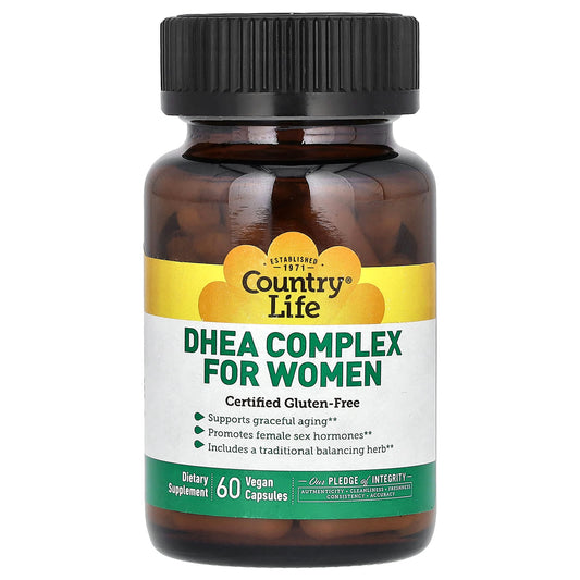 Country Life DHEA Complex for Women - 60 Vegan Capsules | Supports Hormone Balance - Image 1