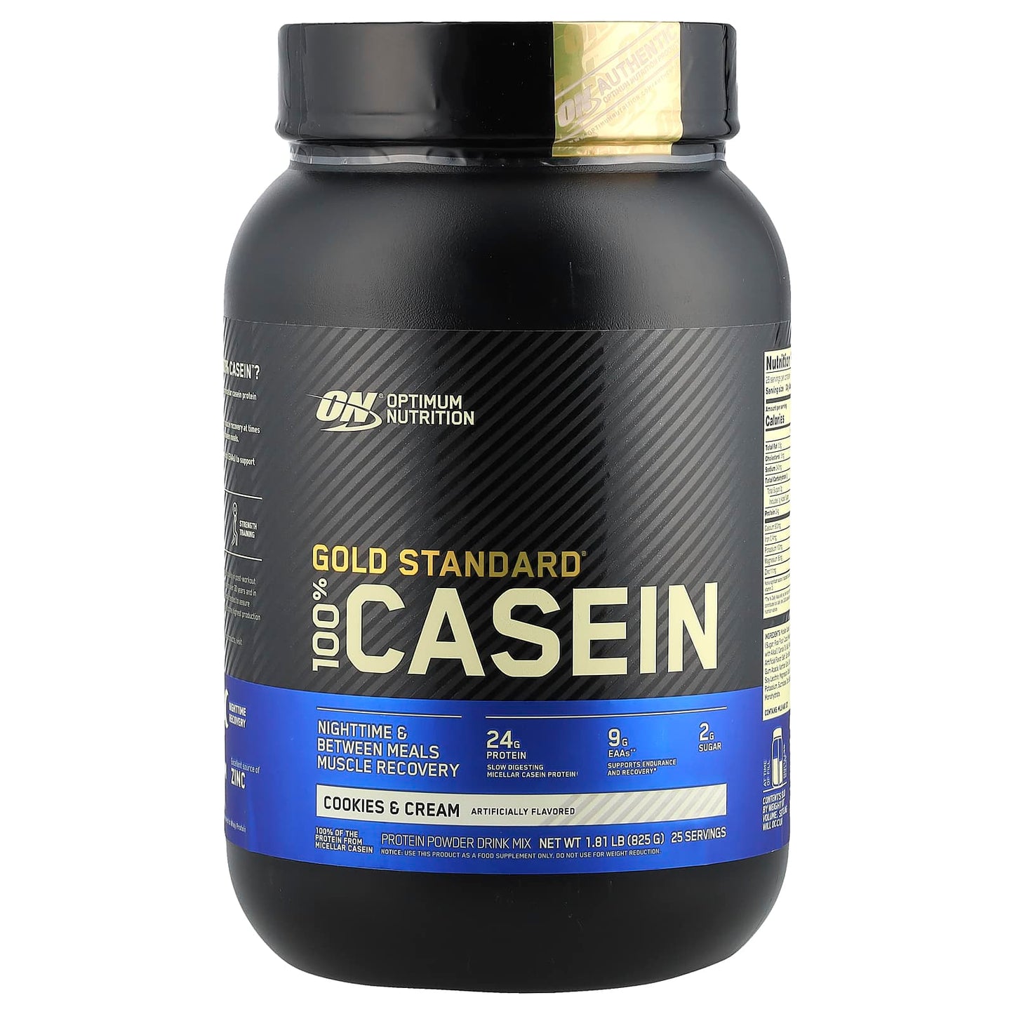 Optimum Nutrition, Gold Standard® 100% Casein, Cookies & Cream, 1.81 lb (825 g) - Image 1