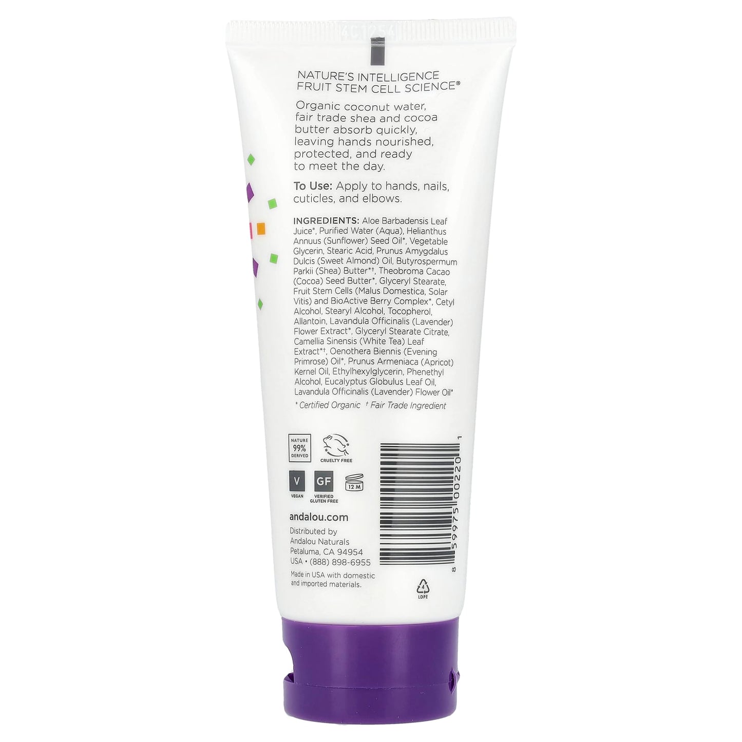Andalou Naturals - Lavender Shea & Cocoa Hand Cream, 3.4 fl oz - Image 2
