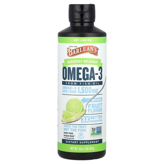 Barlean's Omega-3 from Fish Oil - Key Lime Pie, 16 oz, Gluten Free, Non-GMO - Image 1