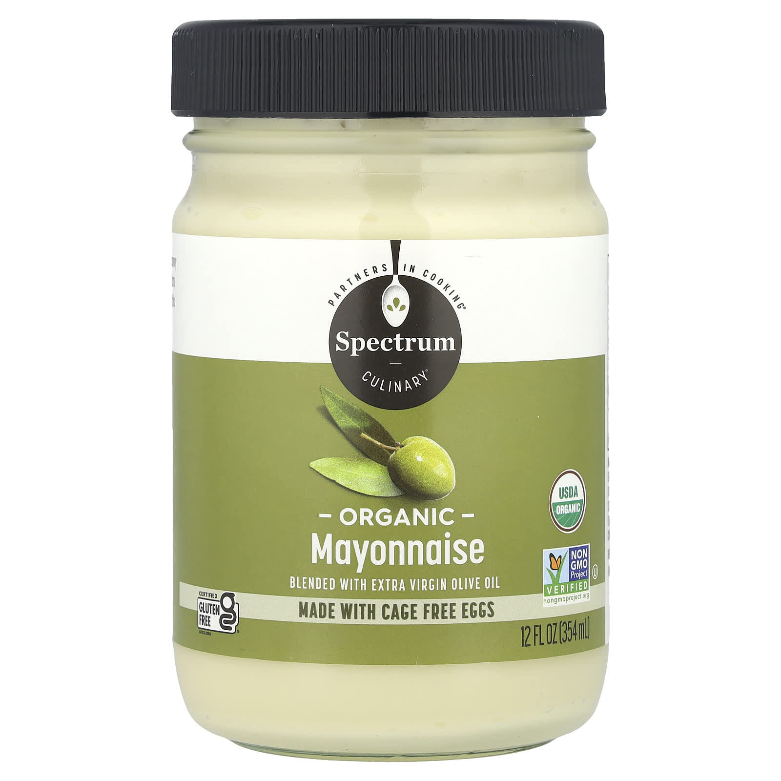 Spectrum Culinary, Organic Mayonnaise Blended With Extra Virgin Olive Oil, 12 fl oz (354 ml) - Image 1