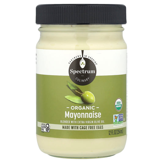 Spectrum Culinary, Organic Mayonnaise Blended With Extra Virgin Olive Oil, 12 fl oz (354 ml) - Image 1