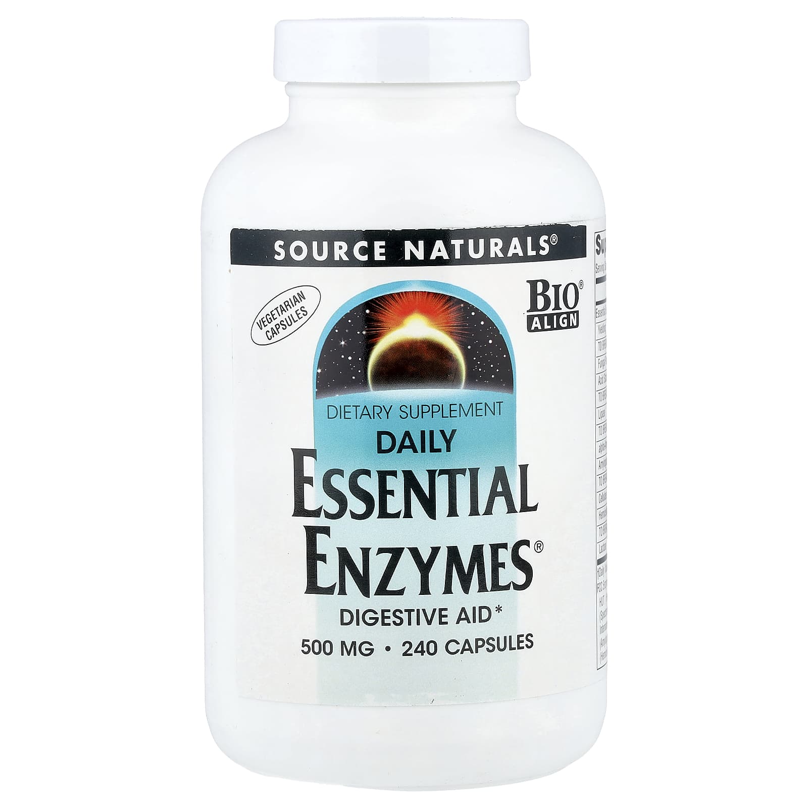 Source Naturals, Daily Essential Enzymes®, 240 Vegetarian Capsules - Image 1