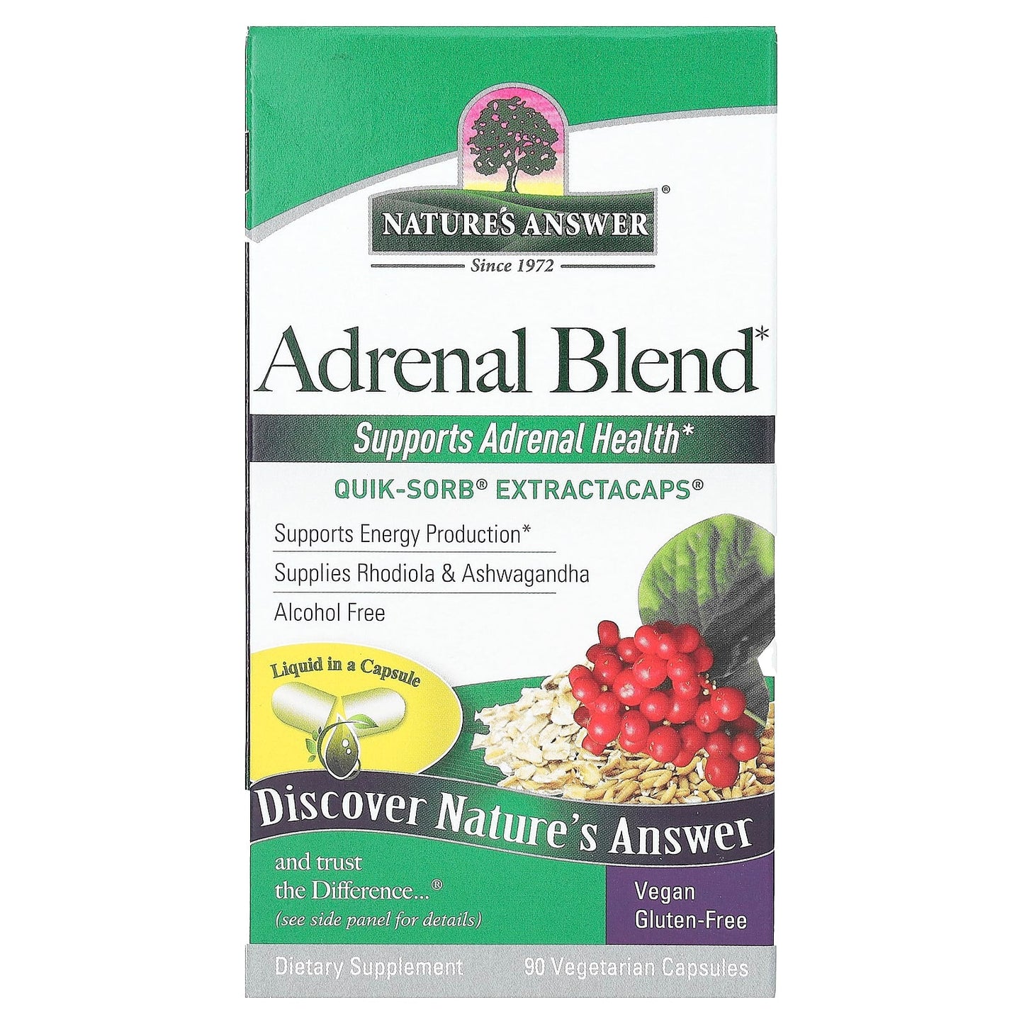 Nature's Answer, Adrenal Blend, 90 Vegetarian Capsules - Image 1
