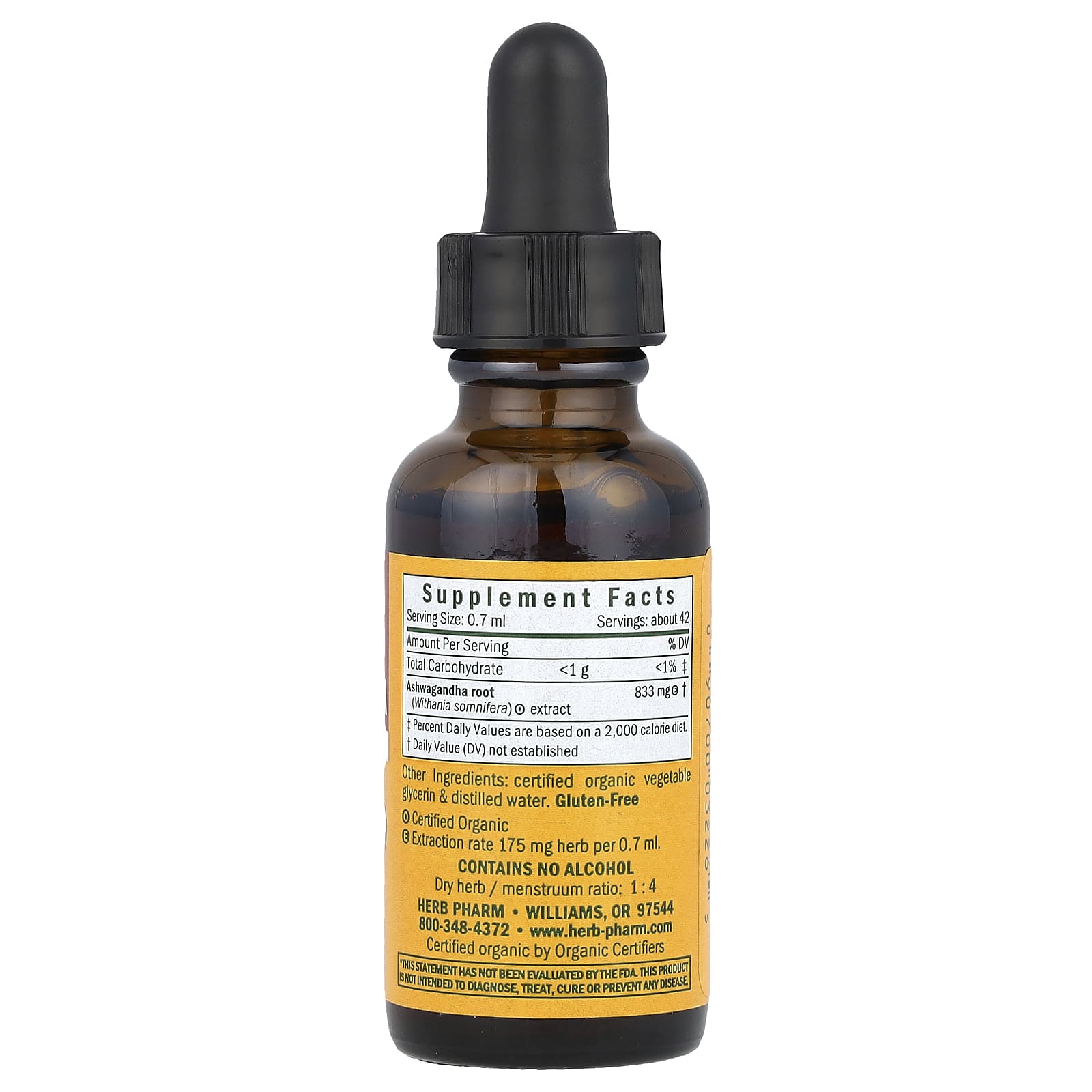 Organic Ashwagandha Supplement by Herb Pharm - Stress Relief & Vitality - Image 2
