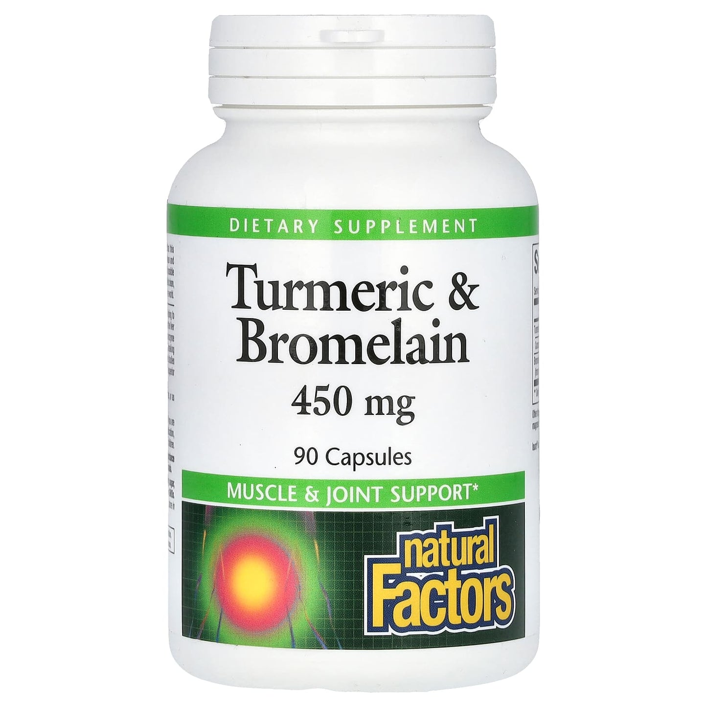 Natural Factors, Turmeric & Bromelain, 450 mg, 90 Capsules - Image 1