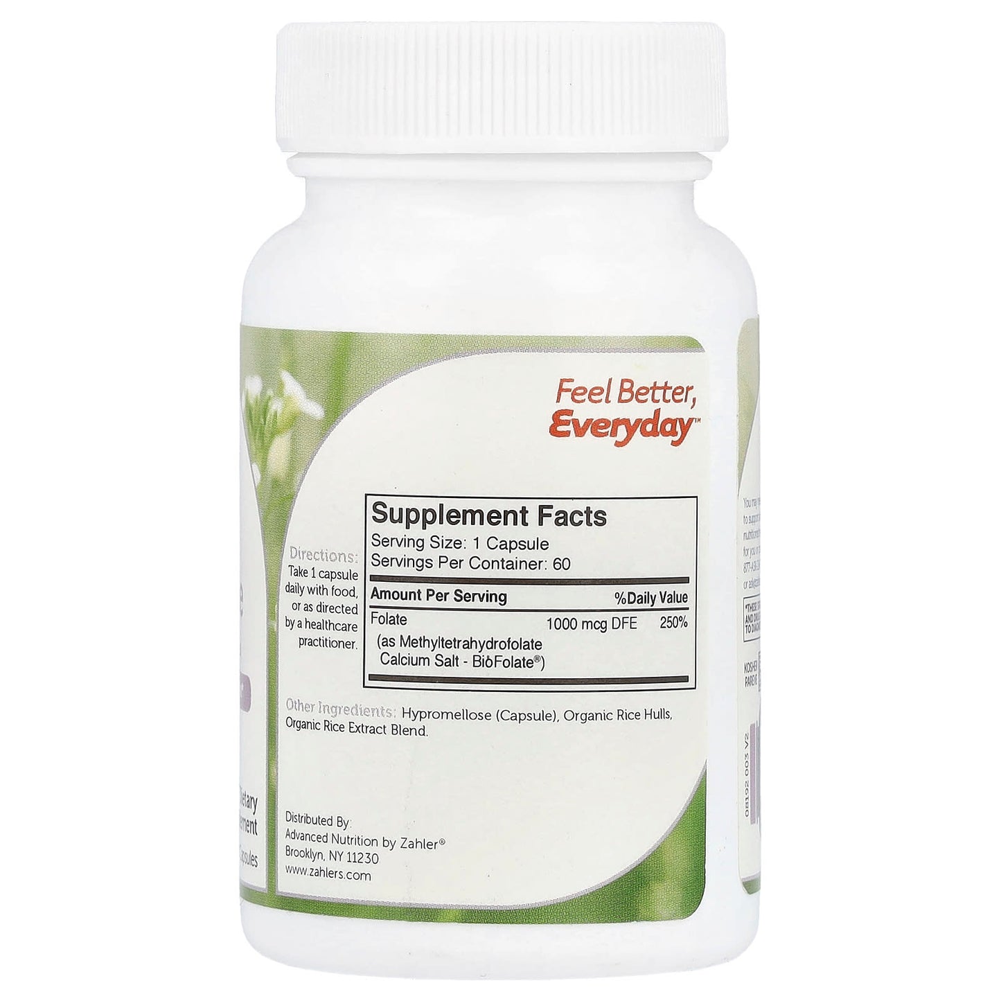 Zahler, Methylfolate, 1,000 mcg DFE, 60 Capsules - Image 2