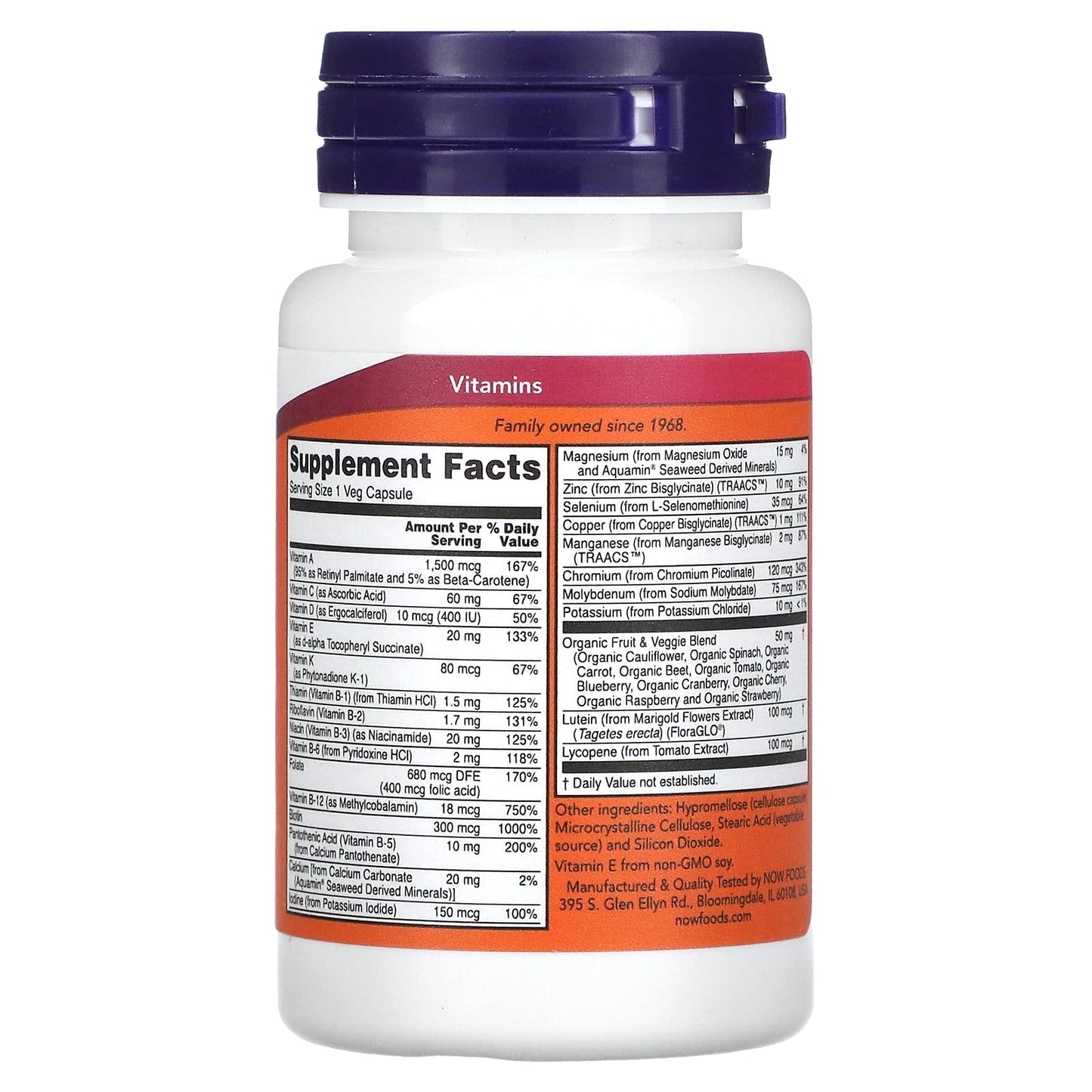 NOW Foods, Daily Vits, 30 Veg Capsules - Image 2