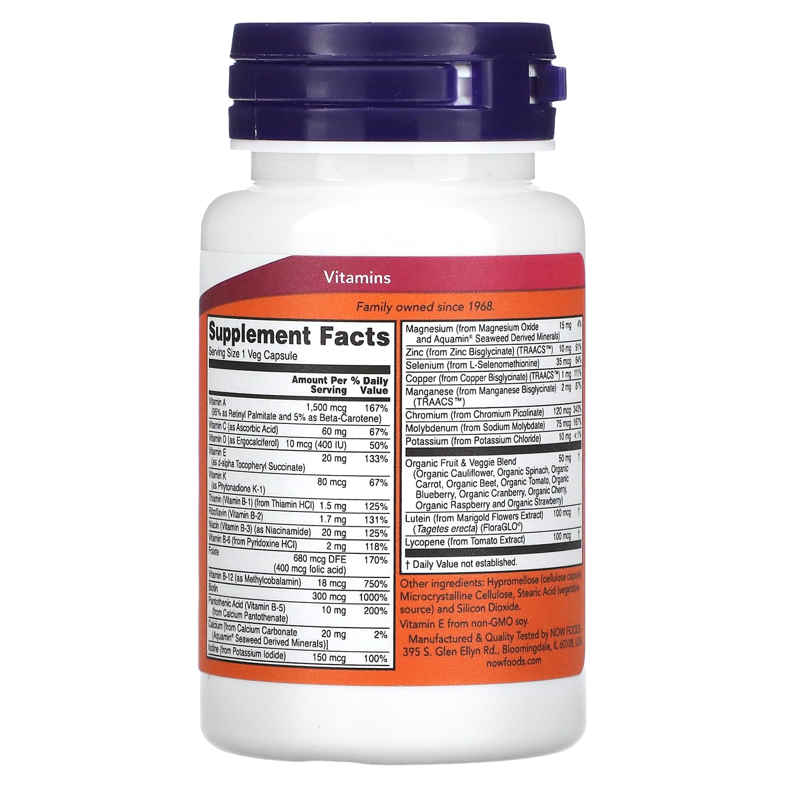 NOW Foods, Daily Vits, 30 Veg Capsules - Image 2