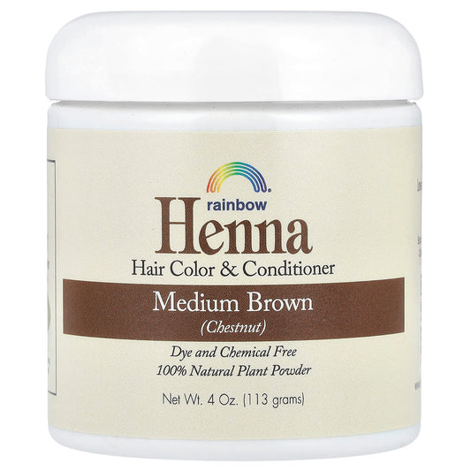 Rainbow Research, Henna, Hair Color & Conditioner, Medium Brown (Chestnut), 4 oz (113 g) - Image 1