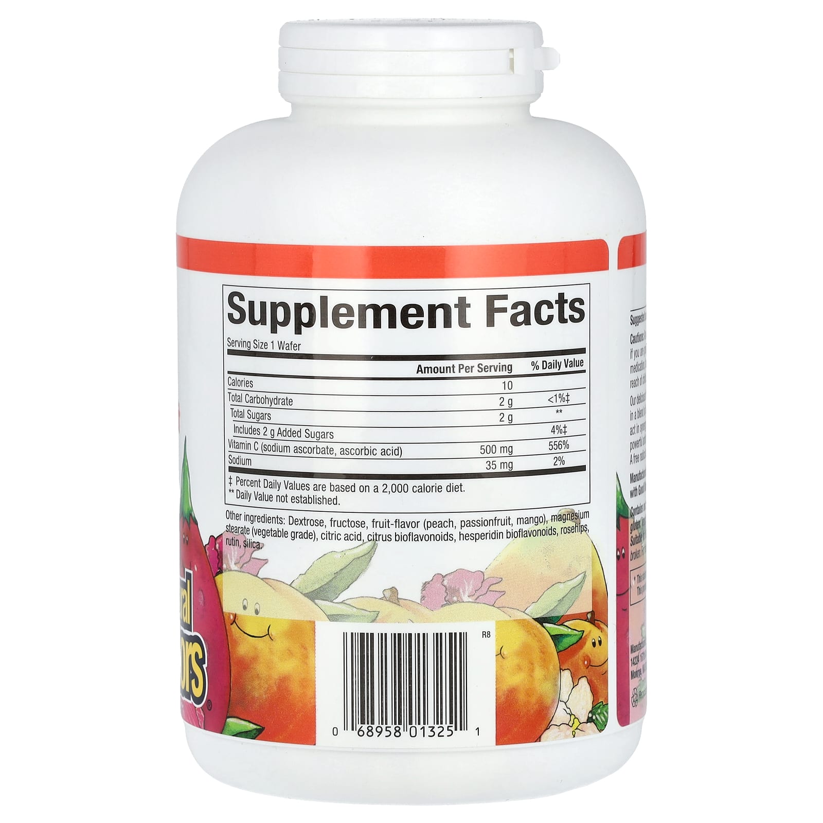 Natural Factors, Vitamin C, Fruit-Flavor Chew, Peach, Passionfruit and Mango, 500 mg, 180 Chewable Wafers - Image 2