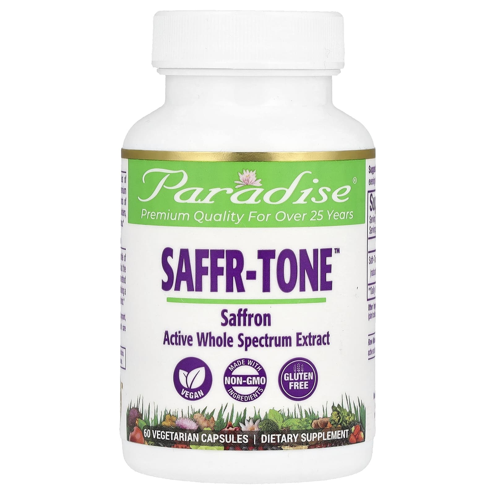 Paradise Herbs, Saffr-Tone, 15 mg, 60 Vegetarian Capsules - Image 1