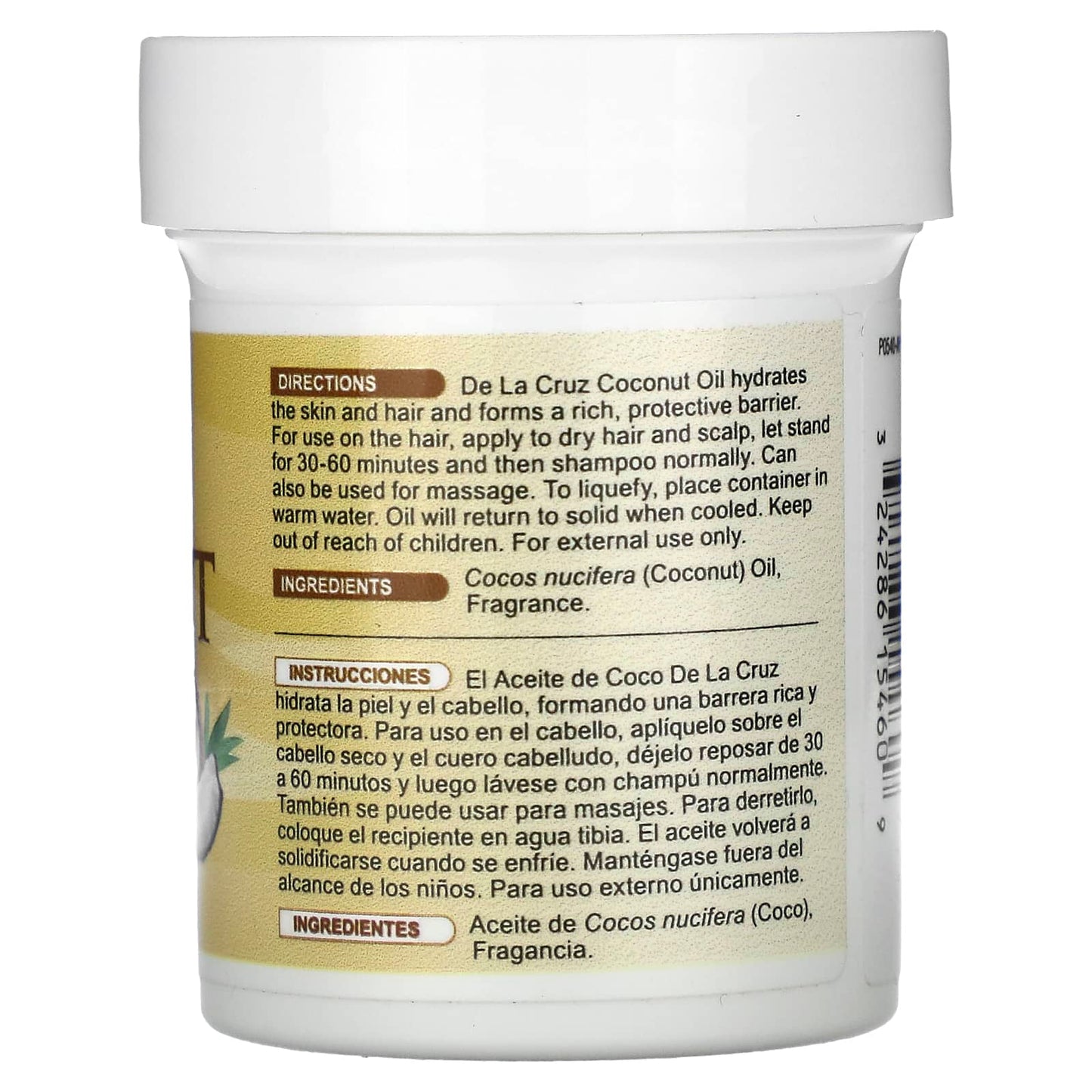De La Cruz Coconut Oil Moisturizer for Hair & Skin - 2.2 oz (62.5 g) - Image 2