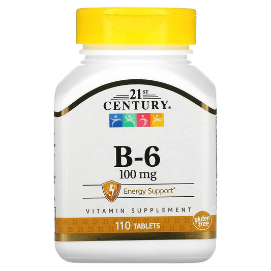 Vitamin B-6 Supplement for Energy Support - 110 Tablets - Image 1