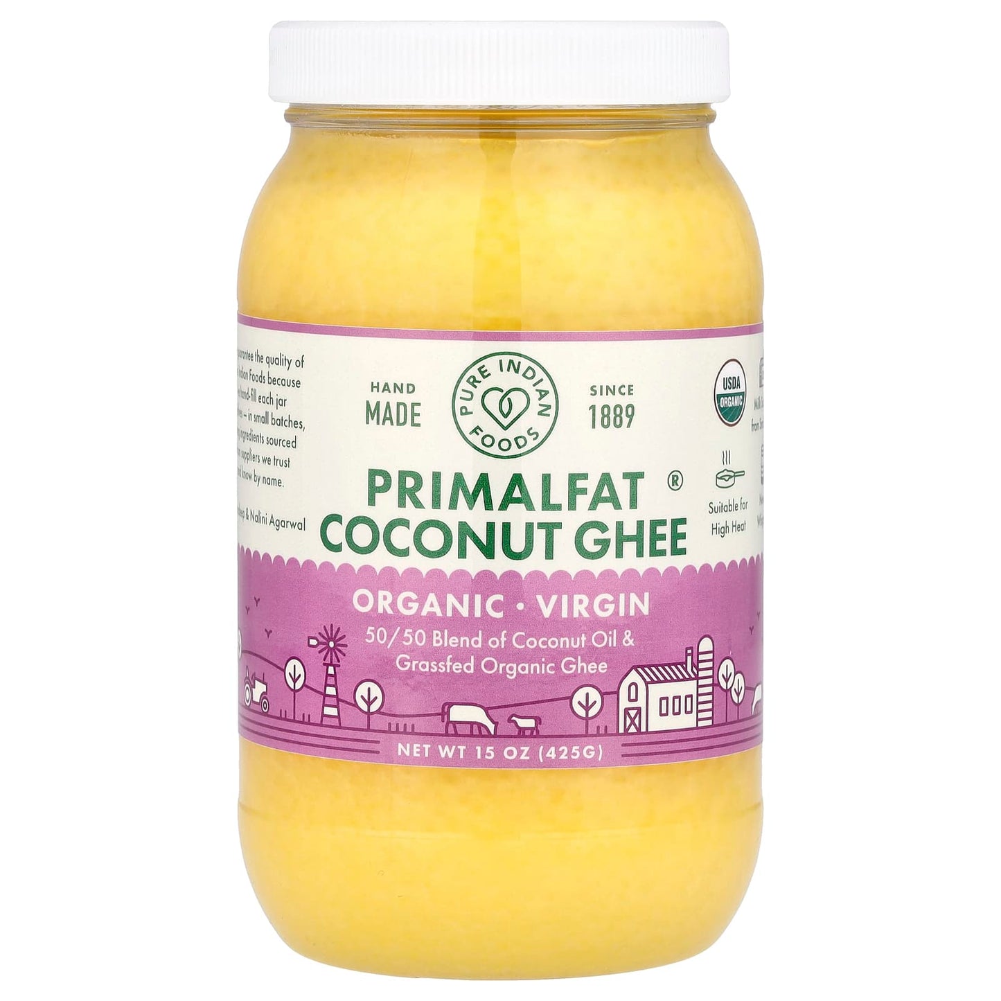 Pure Indian Foods, Organic Virgin PrimalFat Coconut Ghee, 15 oz (425 g) - Image 1