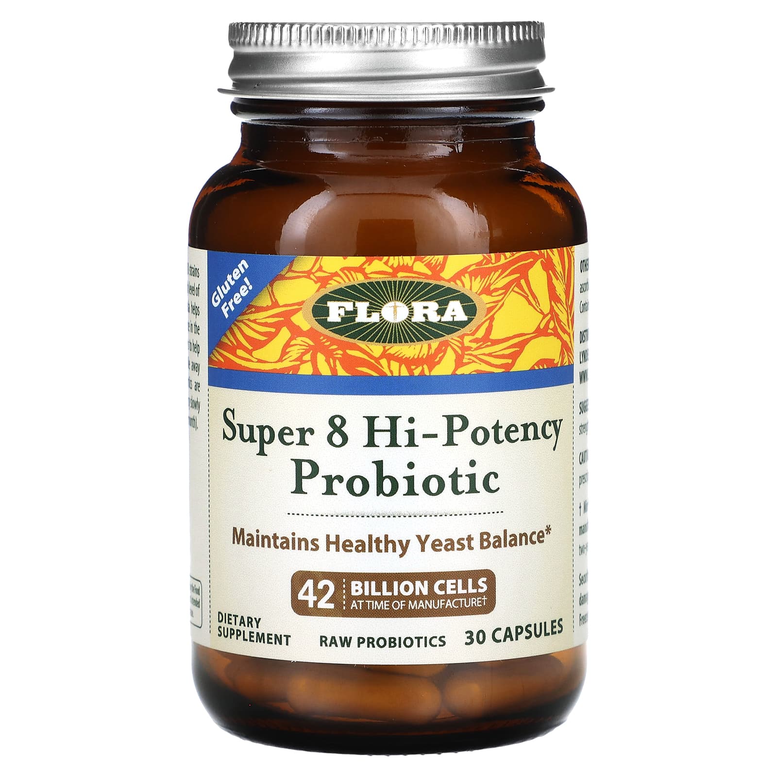 Flora Super 8 Probiotic, 42 Billion Cells, 30 Capsules - Gut Health Support - Image 1