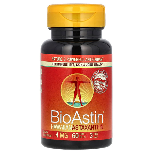 Nutrex Hawaii, BioAstin, Hawaiian Astaxanthin, 4 mg, 60 Soft Gels - Image 1