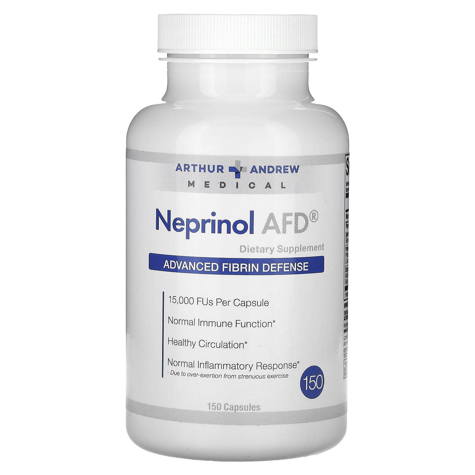 Arthur Andrew Medical Neprinol AFD Advanced Fibrin Defense 15,000 FU 150 Capsules - Image 1