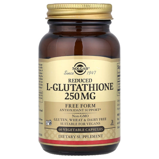 Solgar, Reduced L-Glutathione, 250 mg, 60 Vegetable Capsules - Image 1