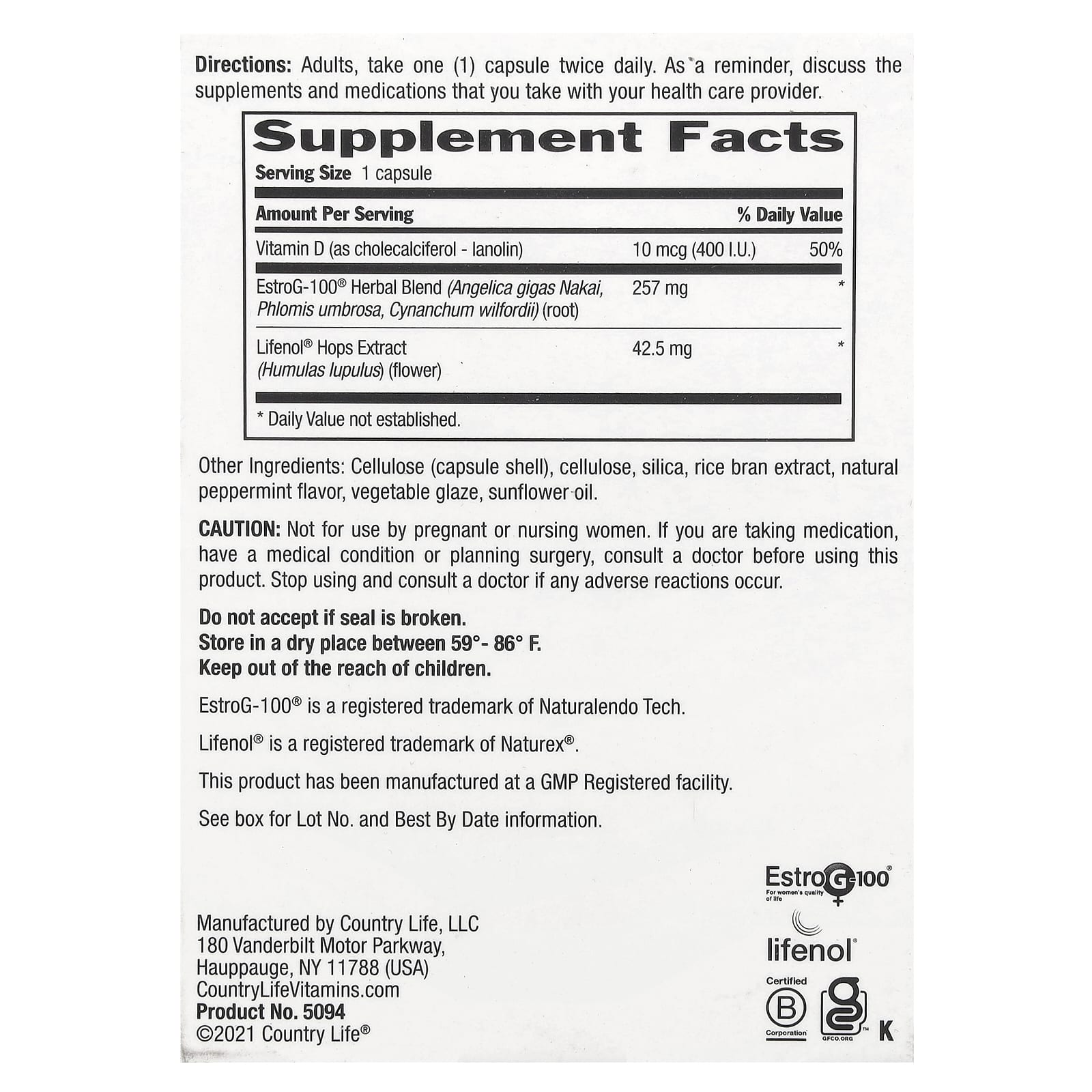 Country Life Menopause Rescue 60 Capsules - Clinically Tested Formula - Image 2