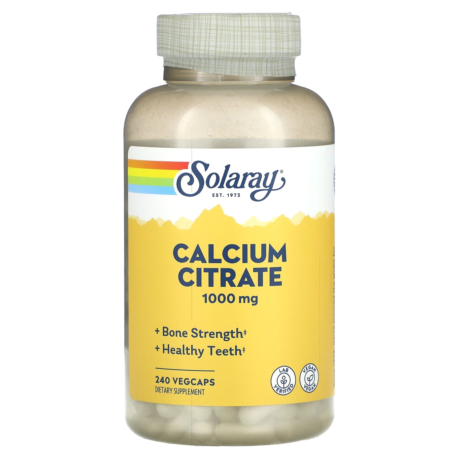 Solaray, Calcium Citrate, 240 VegCaps (250 mg per Capsule) - Image 1