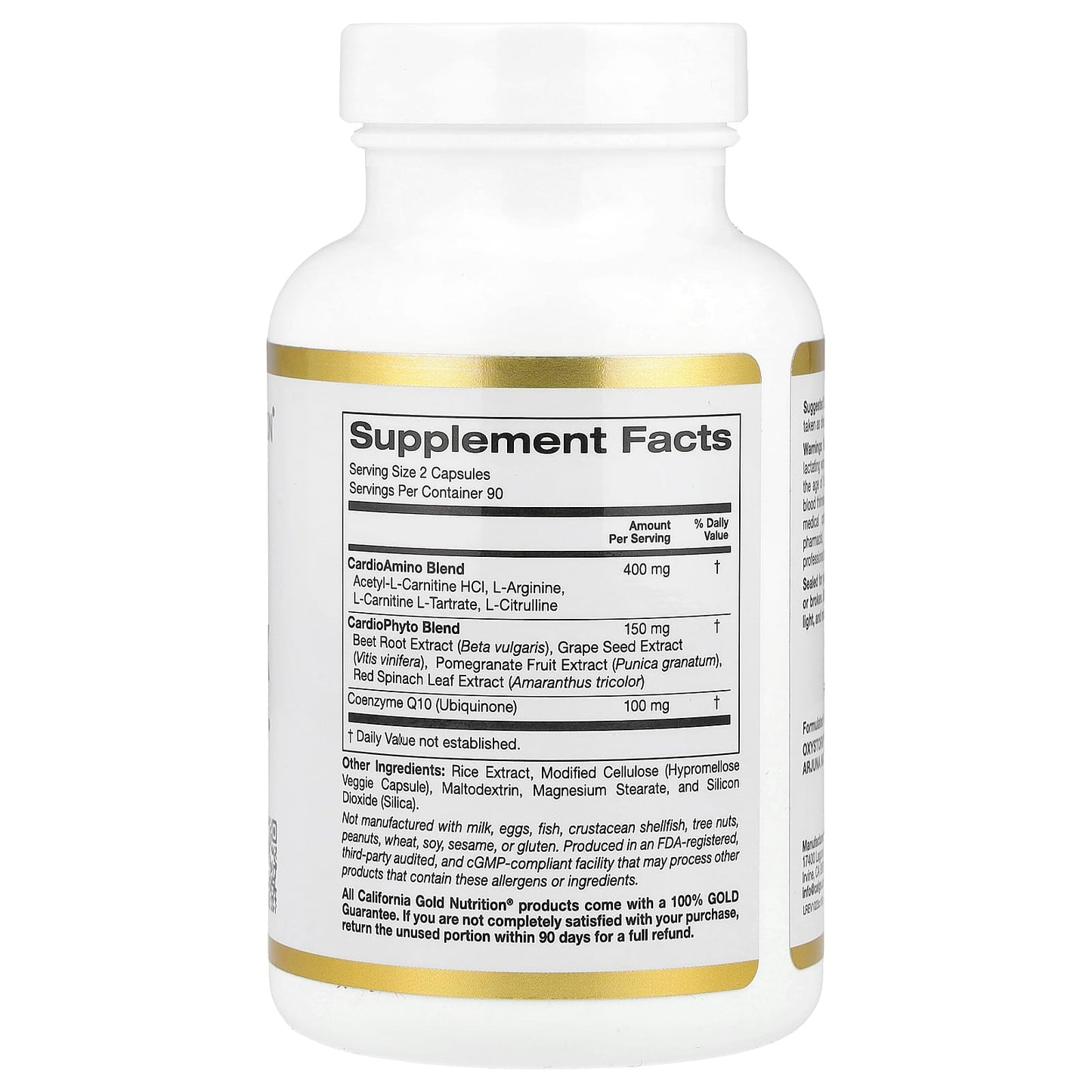 California Gold Nutrition Cardio Complex for Heart Health - 180 Veggie Capsules - Image 2