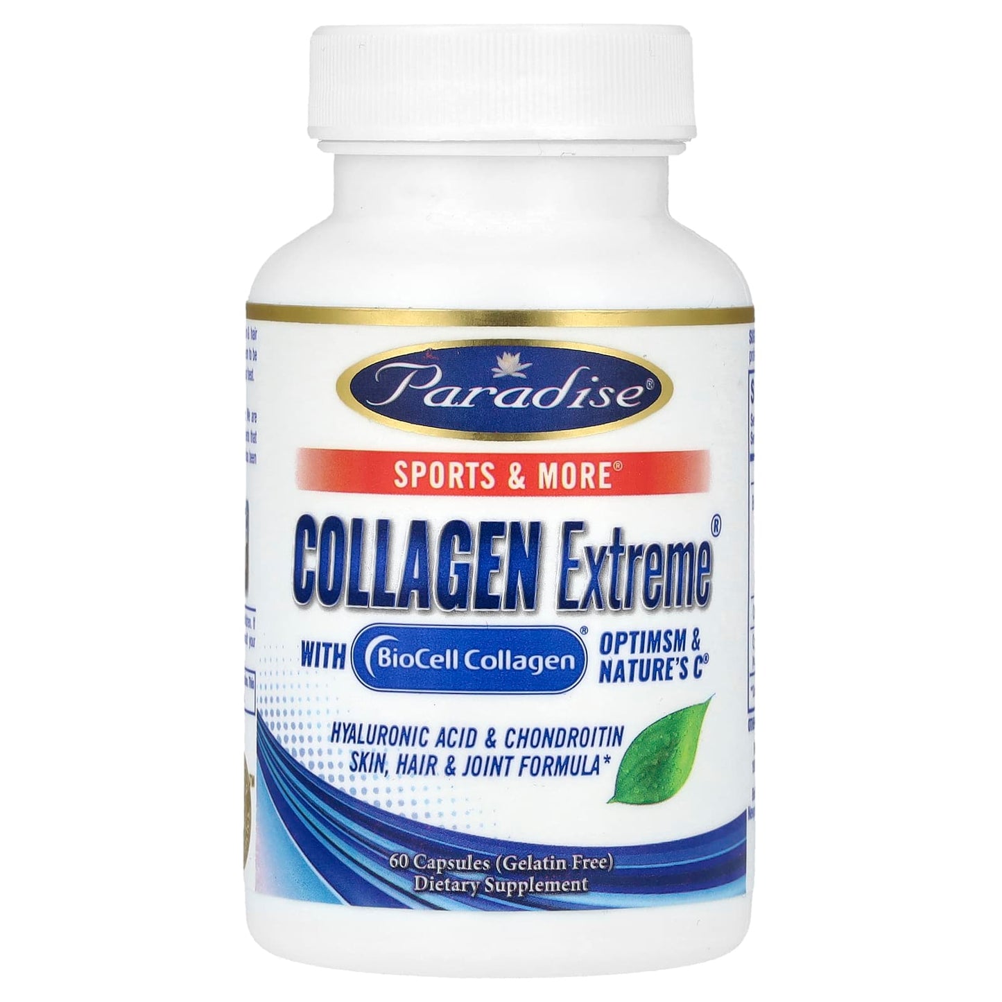 Paradise Herbs, Collagen Extreme® with BioCell Collagen, OptiMSM & Nature's C®, 60 Capsules - Image 1