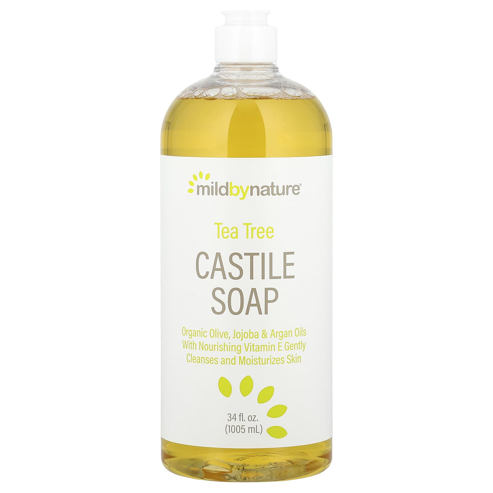 Natural Tea Tree Castile Soap for Face, Body, and Hair - 34 fl oz - Image 1