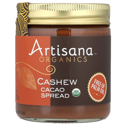 USDA Organic Cashew Cacao Spread by Artisana, 8 oz - Image 1