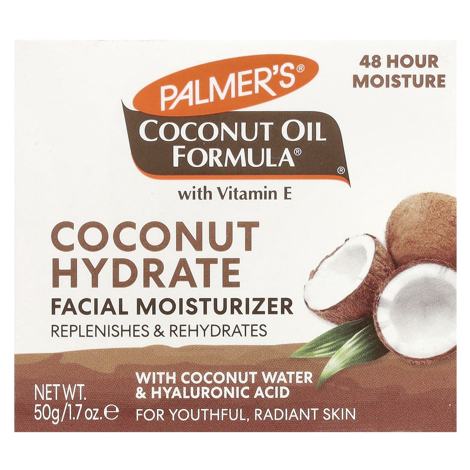 Palmer's, Coconut Oil Formula® with Vitamin E, Coconut Hydrate Facial Moisturizer, 1.7 oz (50 g) - Image 2