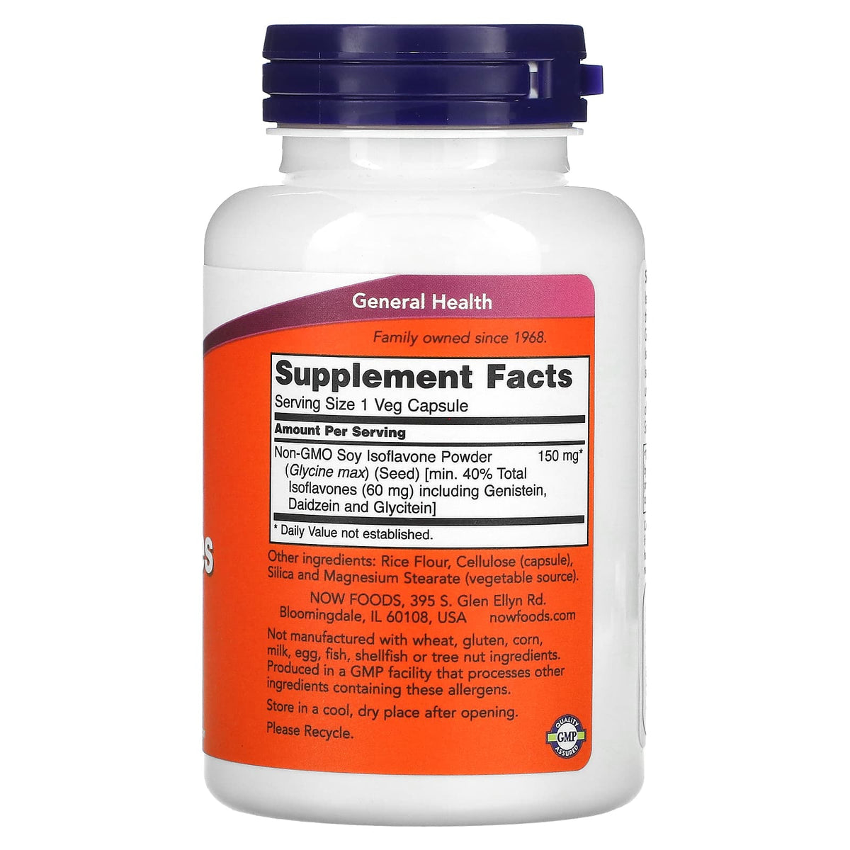 NOW Foods, Soy Isoflavones, 120 Veg Capsules - Image 2