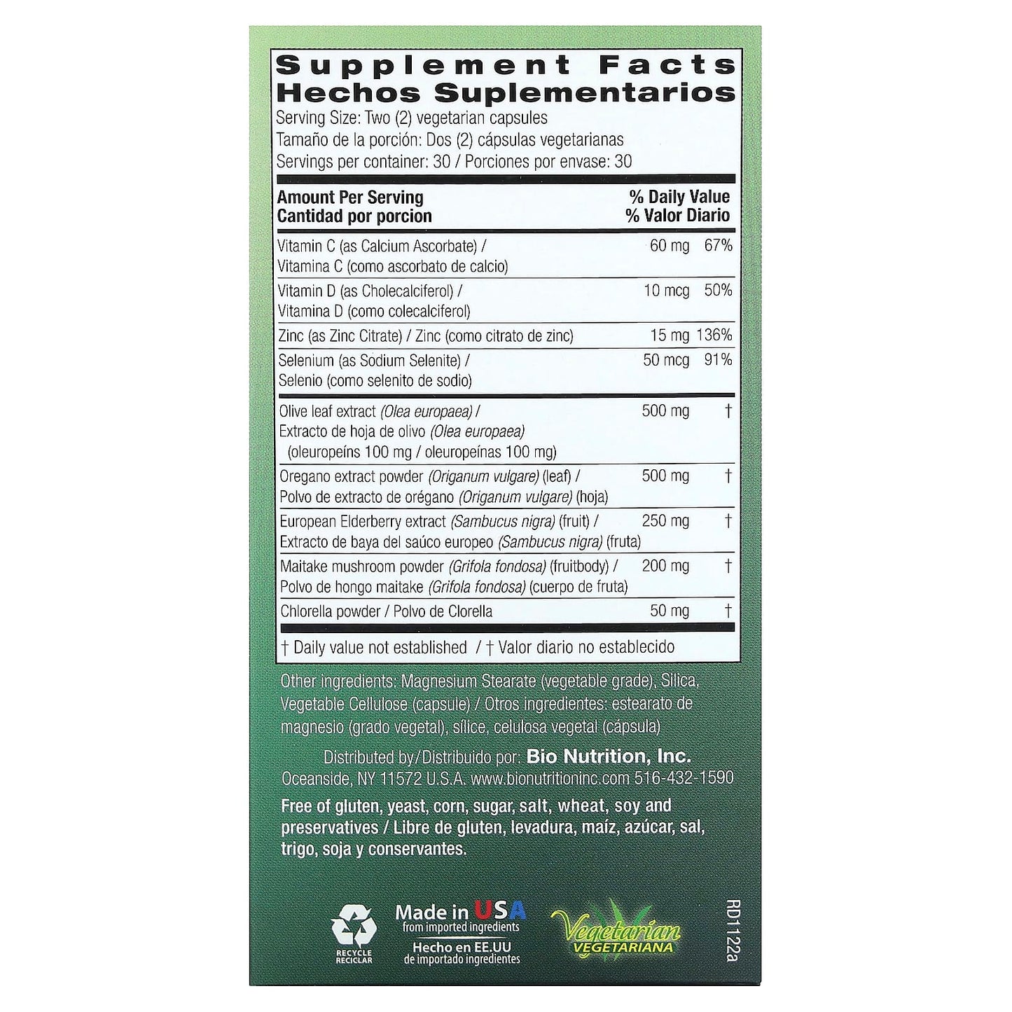 Boost Immune System with Bio Nutrition's Olive Leaf & Oregano Capsules - Image 2