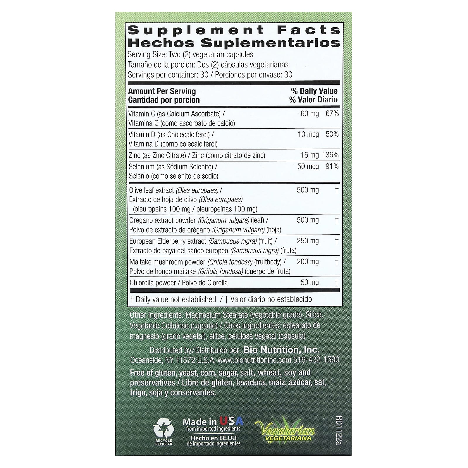 Boost Immune System with Bio Nutrition's Olive Leaf & Oregano Capsules - Image 2