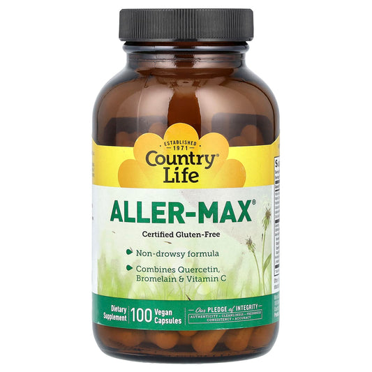 Natural Allergy Relief with Country Life Aller-Max 100 Vegan Capsules - Image 1