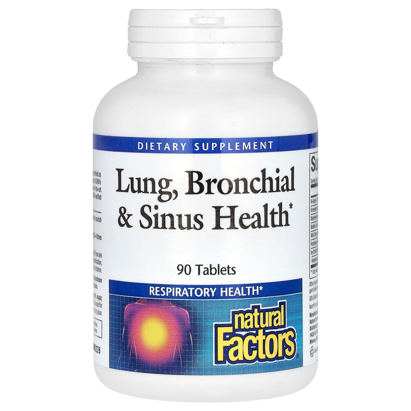 Natural Factors, Lung, Bronchial & Sinus Health, 90 Tablets - Image 1