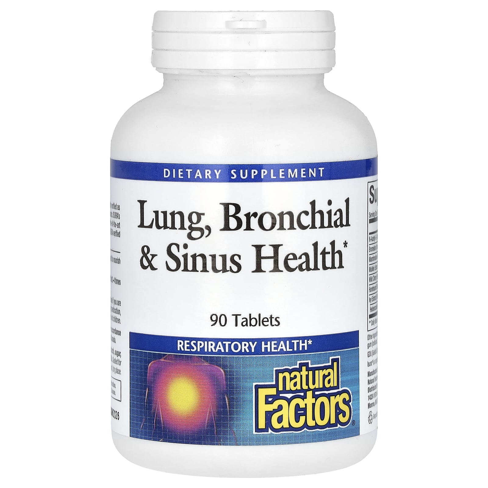 Natural Factors, Lung, Bronchial & Sinus Health, 90 Tablets - Image 1