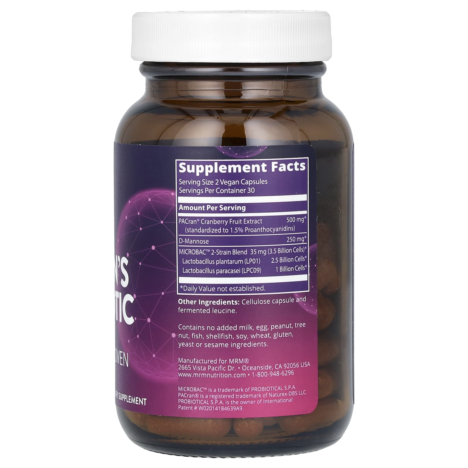 MRM Nutrition, Women's Probiotic, 60 Vegan Capsules - Image 2