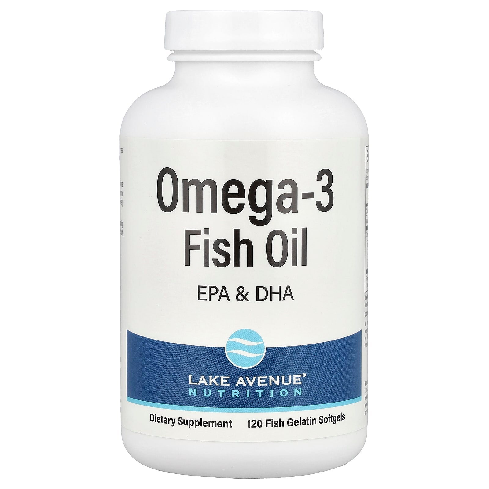 Omega-3 Fish Oil, 120 Softgels for Heart Health | Lake Avenue Nutrition - Image 1