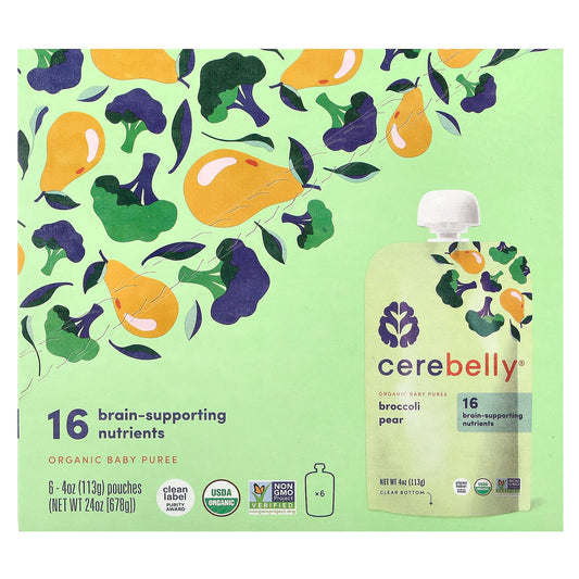 Cerebelly Organic Baby Puree: Brain-Boosting Broccoli & Pear - Image 1