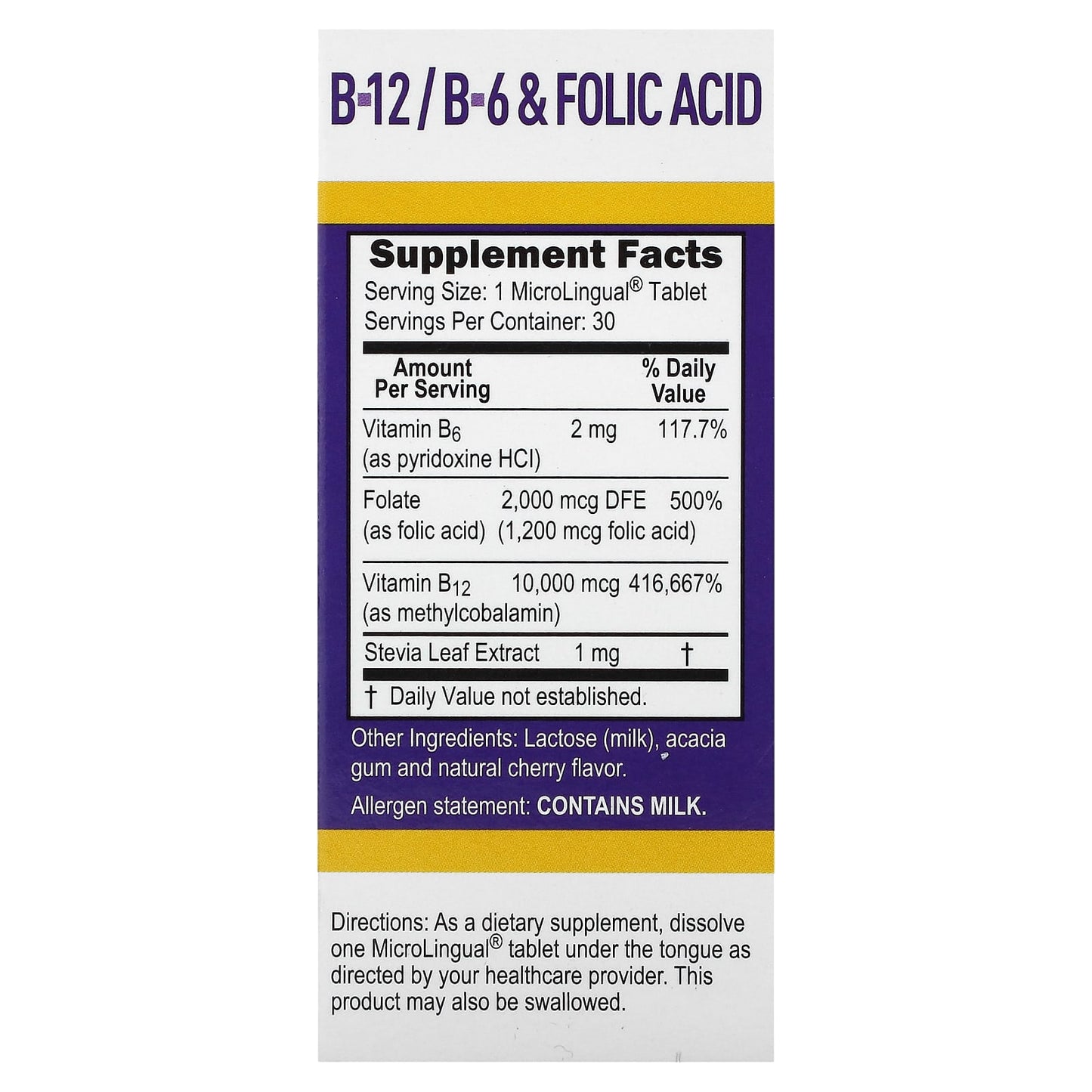 Superior Source, Methylcobalamin B-12, B-6 & Folic Acid, 30 MicroLingual Instant Dissolve Tablets - Image 2